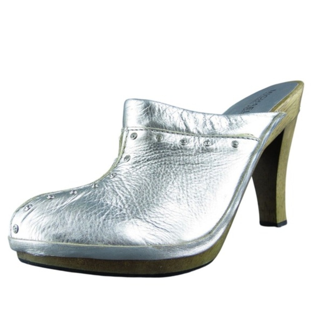 Michael Kors Astor Women Mule‎ Heel Shoes Gold Leather Size 8.5 Medium
